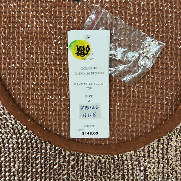 Shirt Tank French Connection Bronze Sequin - Picture 2 of 5